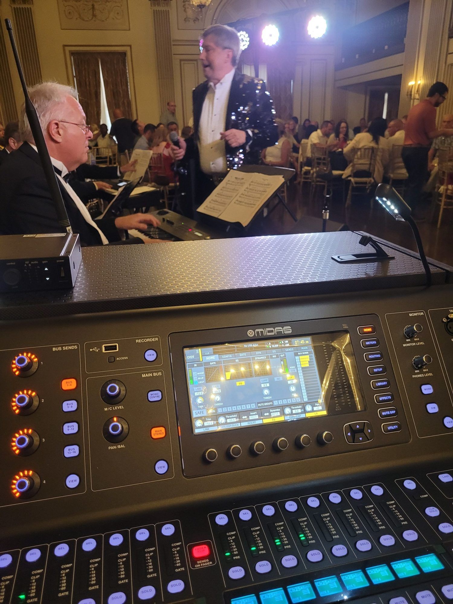 KRT Audio mixing a live show in a Washington, PA ballroom for the America 250 Celebration